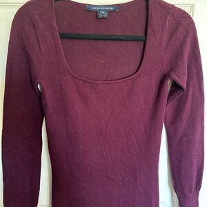French Connection Deep Red Scoop Neck Sweater